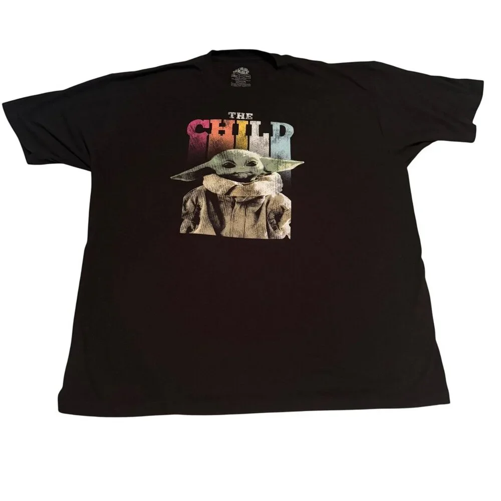 Star Wars "The Child" Grogu Graphic T-Shirt 3XLT Black Grogu (Baby Yoda) - Picture 1 of 8